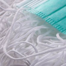16 meter Elastisch masker Polyester rond 4 mm Wit