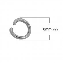 2 Open verbindingsringen 08 mm Roestvrij