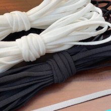 Elastisch Polyester Nylon Plat 4 mm zwart x 20 meter