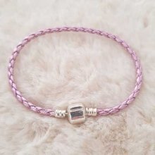 Europese Gevlochten Klem Armband Gewoon 02 VAN 15 TOT 23 CM Paars Zilver