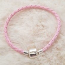 Europese Gevlochten Clip Armband Gewoon 02 VAN 15 TOT 23 CM Roze
