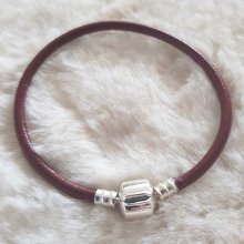 Europese gladde clip armband Uni 01 VAN 15 TOT 23 CM Bordeaux