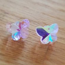 Glas facetgeslepen vlinder bedel N°01-01