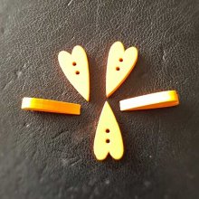 Houten hartknop oranje N°02-03