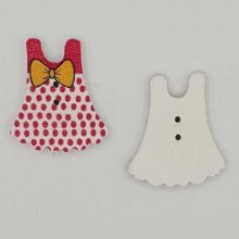 Witte jurk met houten knopen N°01-03