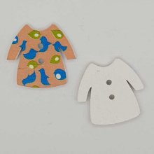 Houten knoopjes beige jurk N°02-02