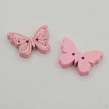 Houten vlinderknop roze N°01-05
