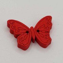Houten vlinderknop rood N°01-06