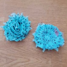 Gerafelde stoffen bloem Fancy nr. 75-1