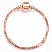 Europese Clip Armband 19cm Gladde Gouden Sluiting