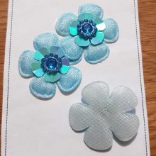 Set van 3 bloemen 5 bloemblaadjes Tissus Ciel