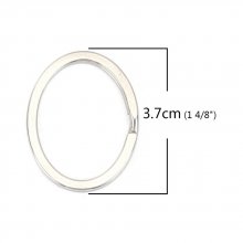 Ovale sleutelhanger Roestvrij staal 37 x 29 mm