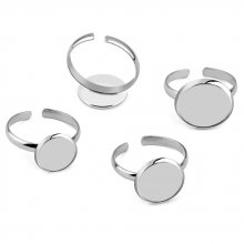 1 ring cabochon houder 10 mm Zilver N°06