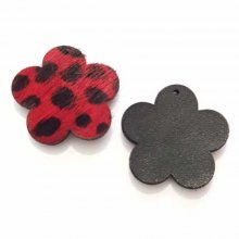 Rode bloem bont gevoerd 30x30mm x 1