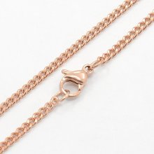 Halsketting N°14 in roestvrij staal 50 cm (22') Roségoud