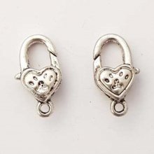Karabijnsluiting Hart N°04 Zilver