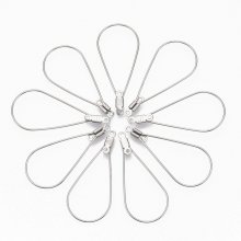 Creool ovaal roestvrij staal 17x37 mm zilver x 2