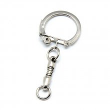 Zilveren metalen sleutelhanger 5 cm