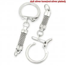 Zilveren metalen sleutelhanger 6,2 cm