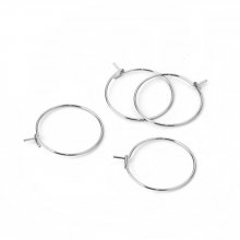 Creoolse Oorbelhouder Roestvrij Staal Zilver N°03-20 mm x 5 paar
