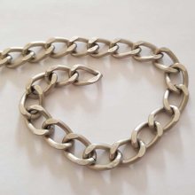 1 meter platte zilveren ketting N°02 18 x 12 mm