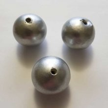 Ronde kraal Papier Maché GT 30mm Zilver