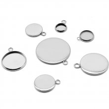 Ronde cabochonhouder 12 mm Roestvrij staal N°05 Open ring