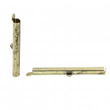 2 sluitingen eindkapjes koper buizen antiek brons kleur 30x6mm-71739 