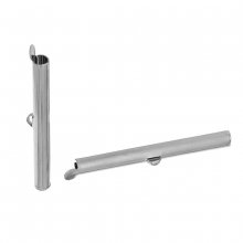 2 koperen buisklemmen zilver mat 40x6mm-72436 