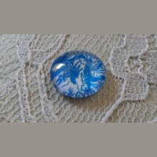 glas cabochon 12mm blauwe bloem 040 