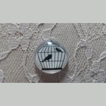 cabochon rond glas 10mm vogels 009 