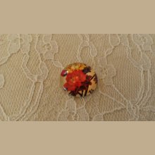 glas cabochon rond 20mm bloem 01-052 