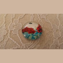 glazen cabochon rond 20mm bloem 01-047 