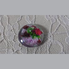 glazen cabochon rond 20mm bloem 01-020 