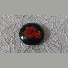 glazen cabochon rond 20mm bloem 01-001 