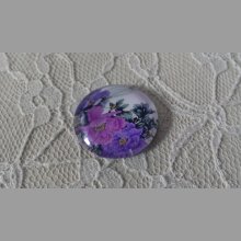 glazen cabochon rond 25mm bloem 01-010 