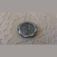 glazen cabochon rond 25mm bloem 032 