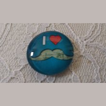 glazen cabochon rond 25mm snor 037 