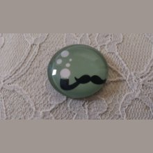 glazen cabochon rond 25mm snor 035 