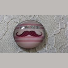 glazen cabochon rond 25mm snor 027 