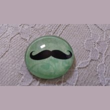 glazen cabochon rond 25mm snor 024 