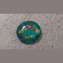 glazen cabochon rond 25mm snor 022 