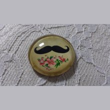 glazen cabochon rond 25mm snor 011 