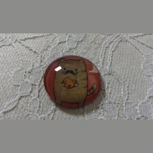 glazen cabochon rond 25mm snor 009 