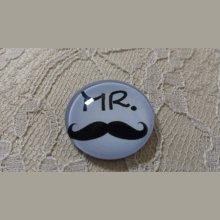 glazen cabochon rond 25mm snor 004 