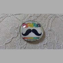 glazen cabochon rond 25mm snor 003 