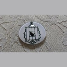 rond glas cabochon 20mm vogels 023 