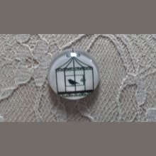 rond glas cabochon 25mm vogels 010 