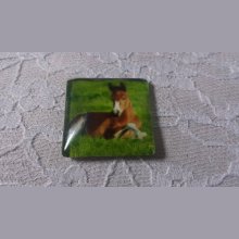vierkante glazen cabochon 30mm 028 