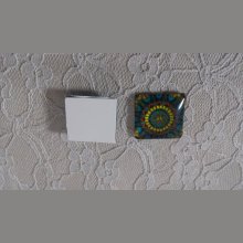 vierkante glazen cabochon 25mm 041 